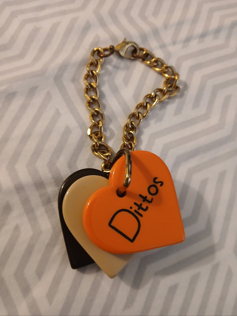 Vtg 70s/80s I Love Dittos Bracelet Faux Bakelite